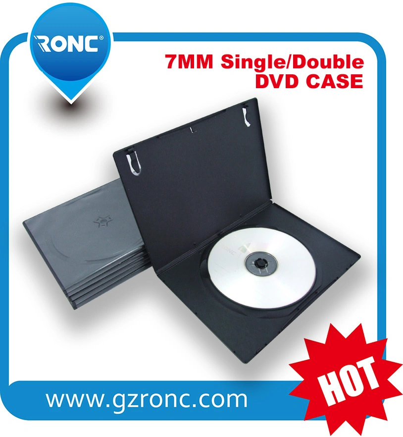 5.2mm 7mm Black Rectangle Single CD DVD Case