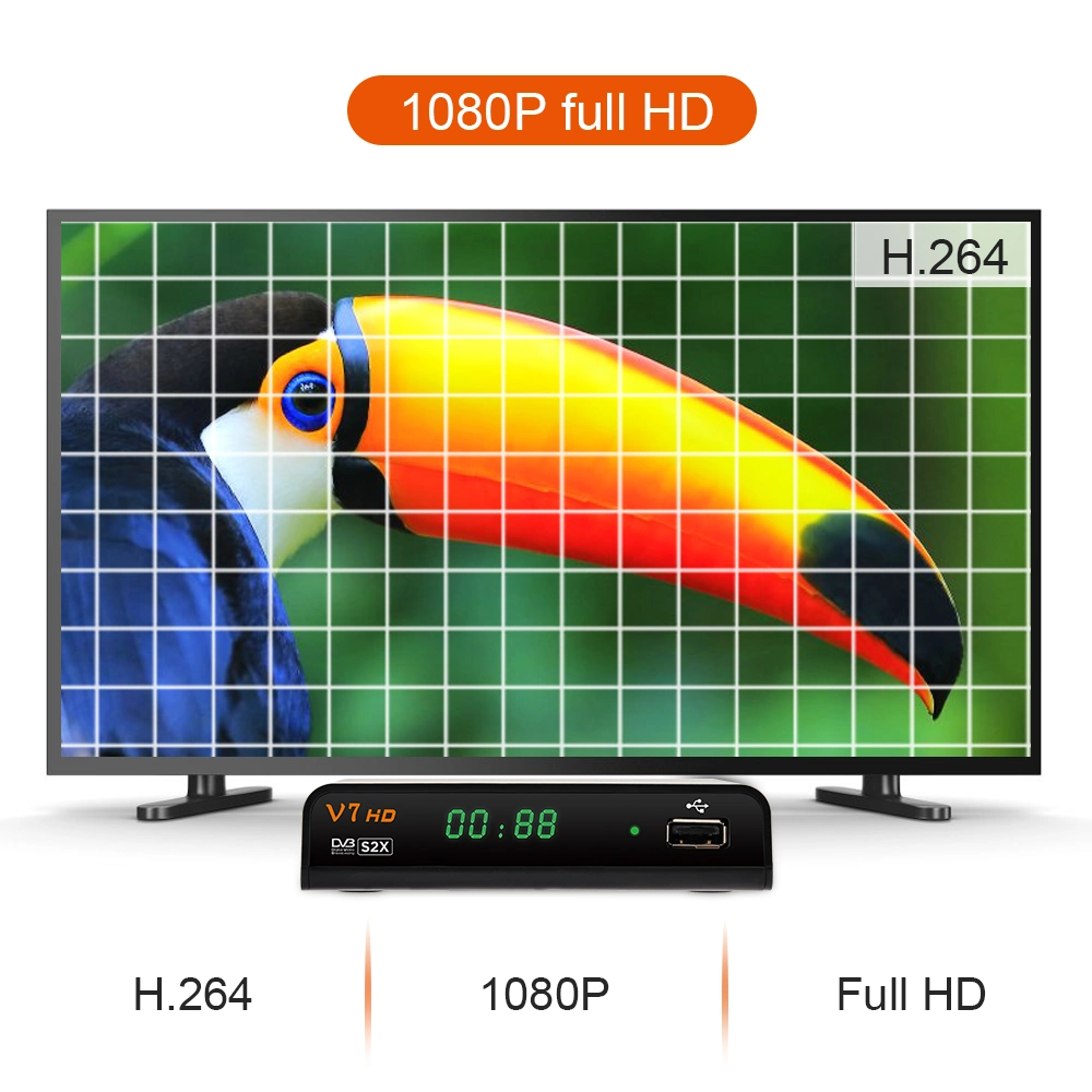 Receptor de TV satélite Gtmedia V7 HD Biss Auto Roll DVB-S2X