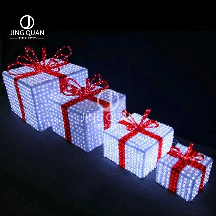 Lighting Show Decoration Large Present Box Lights Sculpture Christmas Celebration Outdoor Beautify Shopping Mall Lights