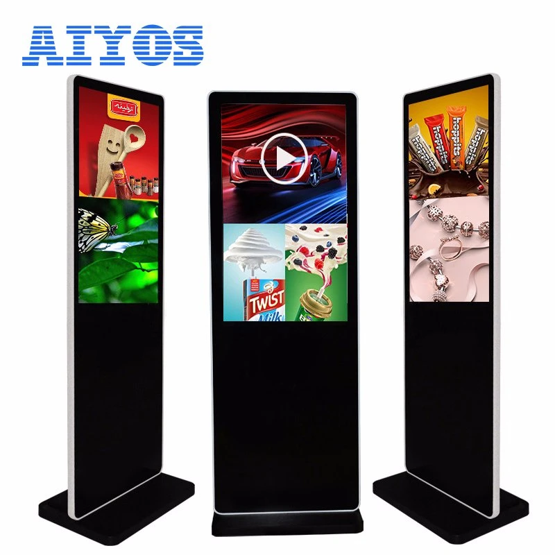 800nits Floor Standing Aiyos/OEM/ODM Photo Booth Advertising Screen Display Player