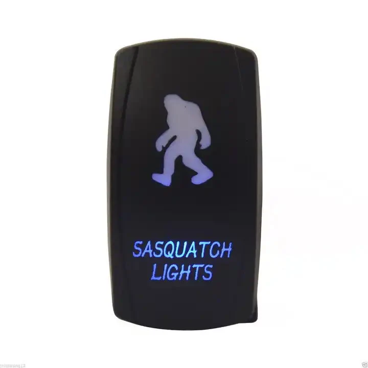 12V Rocker Switch LED Sasquatch Lights Backlit Waterproof Button