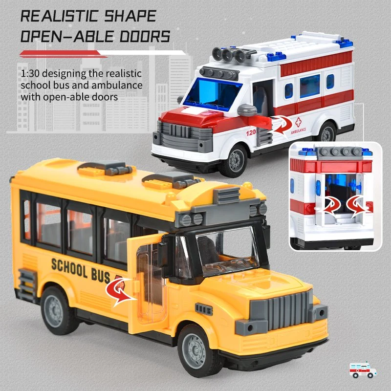 Control remoto al por mayor plástico 22cm 4CH ambulante vehículo de autobús escolar Juguetes niños coche de RC Emulational coche de juguete R/C vehículo con luz Y sonido