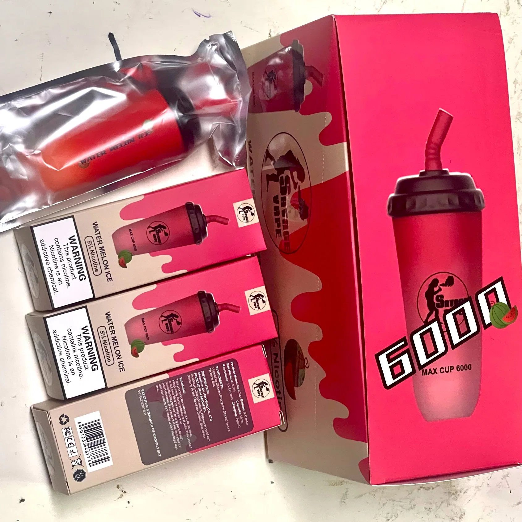 Cigarrillos electrónicos desechables desechables Vapes Puff Pen lleno Pre vainas Savage Max Cup 6000 inhalaciones