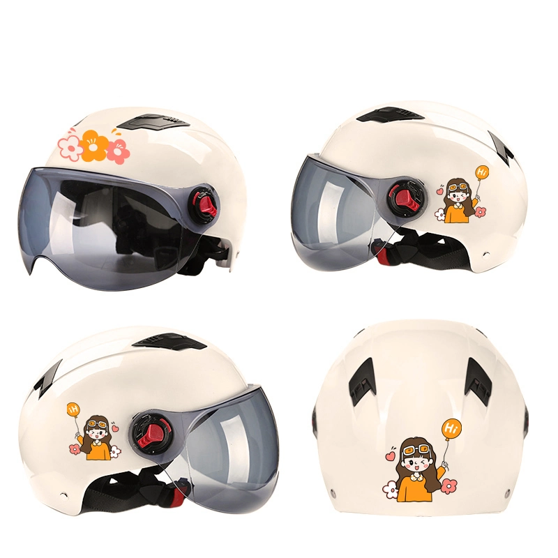 Stars Fia Battery Electric Car Motorcycles, Bicycles, Mountain Bikes Four Seasons Half Safety Helmet Summer Four Season Motorcycle Boy Girl Baby Kids Children