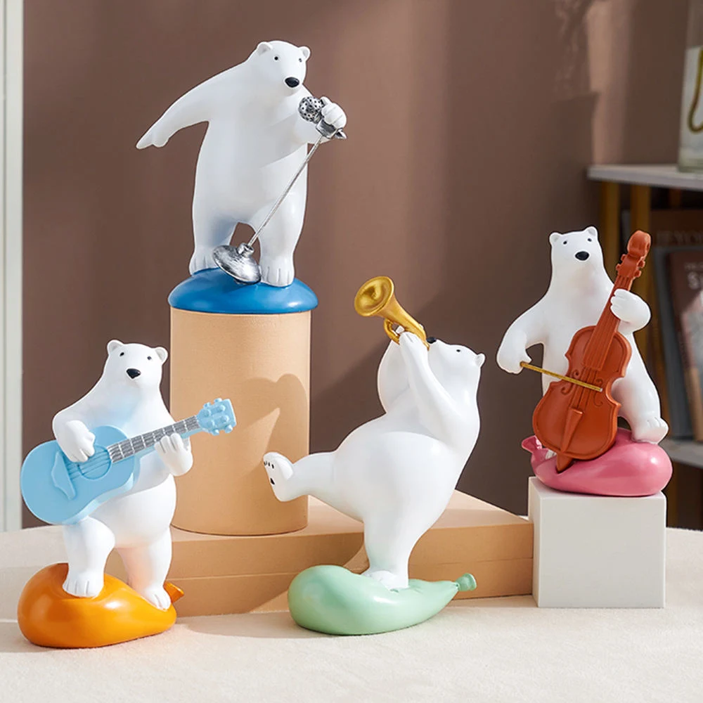 Bonitinha Cartoon Música Surf ostentar ornamentos de resina casa moderna decoração de mesa acessórios