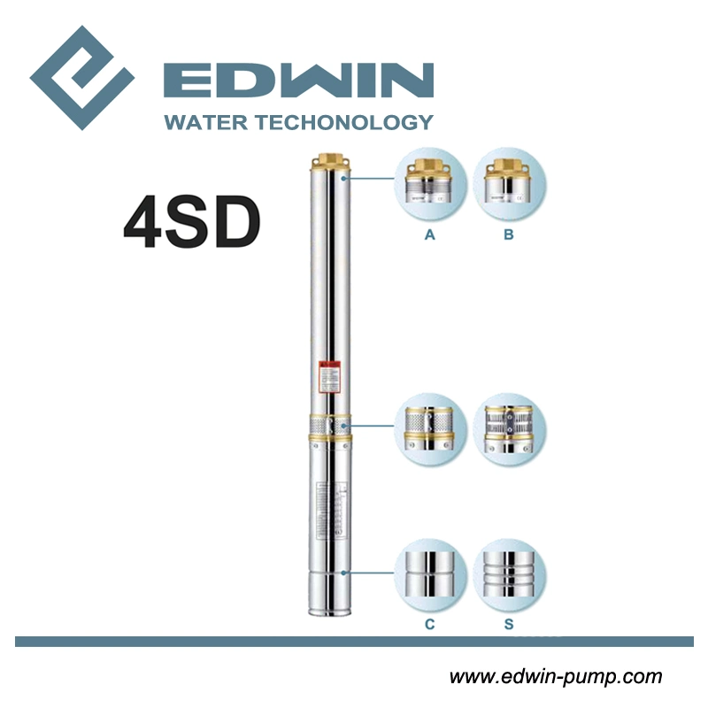 4SD/4SE/4SS/4SA Elektronische Steuerung Eisen-Auslass Bronze Tiefbrunnen-Bohrloch Pumpe