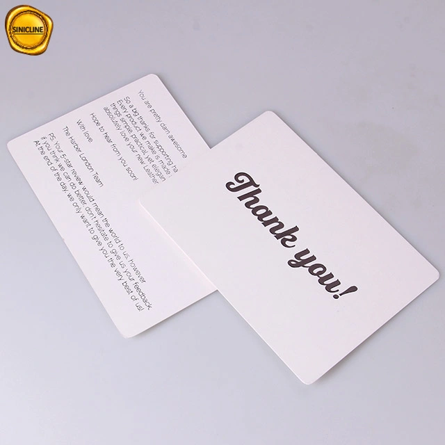 Personnaliser la feuille de carte blanche l'Estampage le logo du client Carte de souhaits