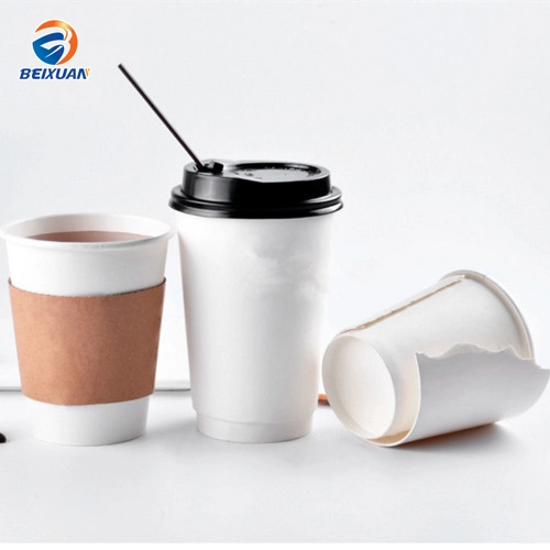 Custom Logo Printed Disposable Double Layer Coffee Paper Cups