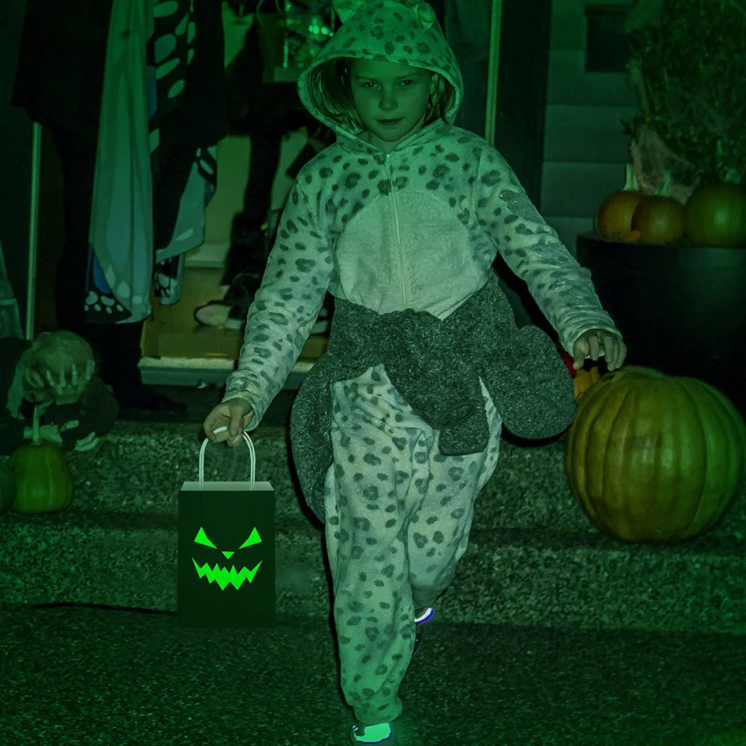 Tratar de Halloween bolsos brillan en la oscuridad Trick or Treat caramelos bolsas de merienda