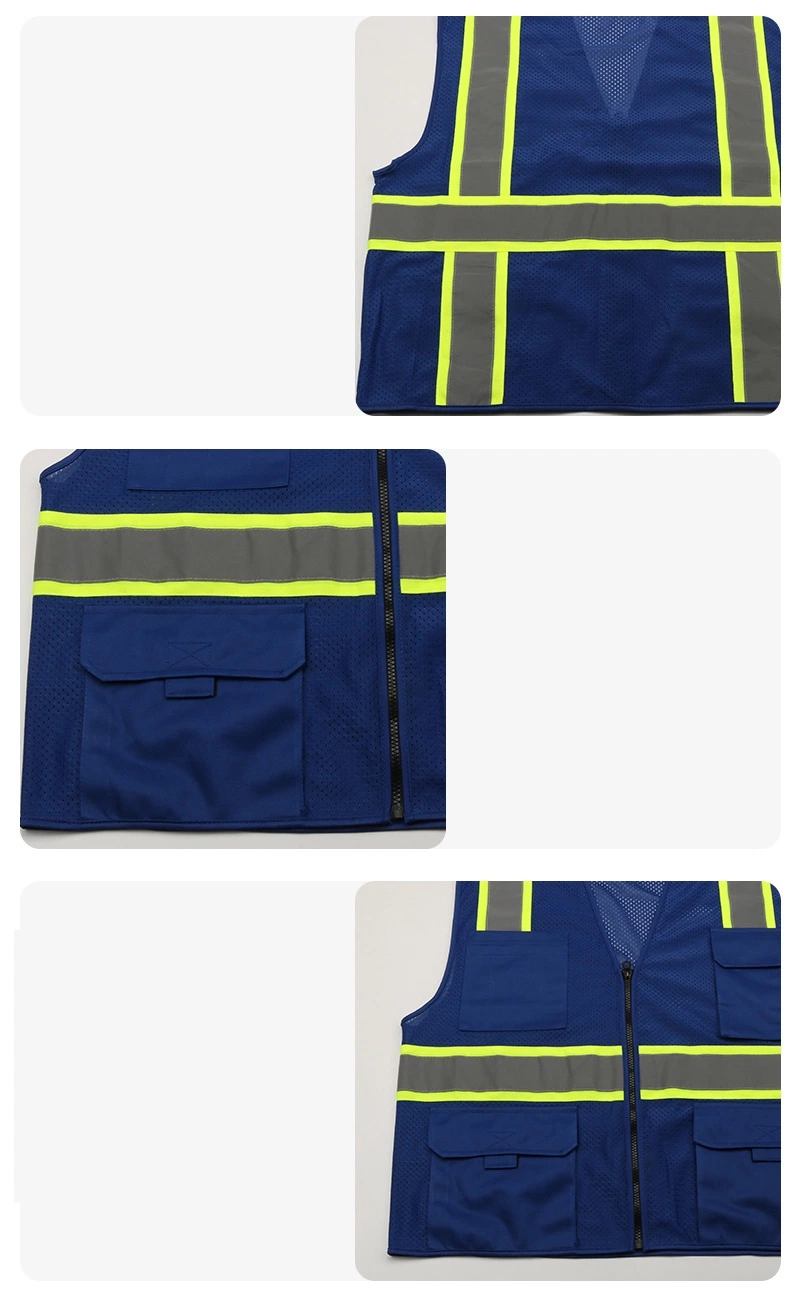 Safety Vest Garment 100% Polyester Reflective Vest Custom Printed Logo for Construction and Garden Building