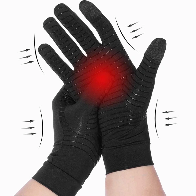 Touch Screen Cotton Pain Relief Copper Infused Compression Arthritis Gloves