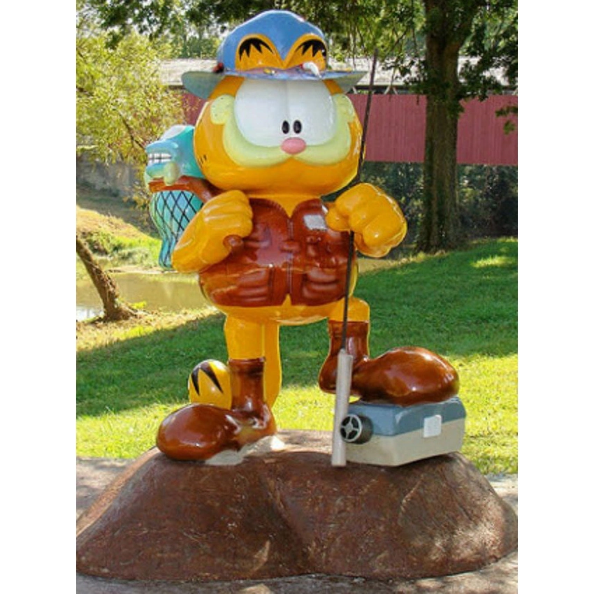 Life Size Movie Character Resin Cartoon Fiberglass Garfield Statue