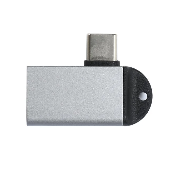 Angled USB3.0 a Female to USB C Male Adapter with Keychain Hole