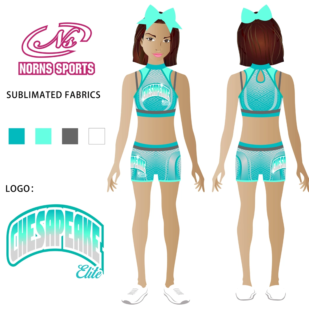 Professional Wholesale Cheer Crop Top and Short Training Wear Youth Sublimation Cheerleading Practice Wear