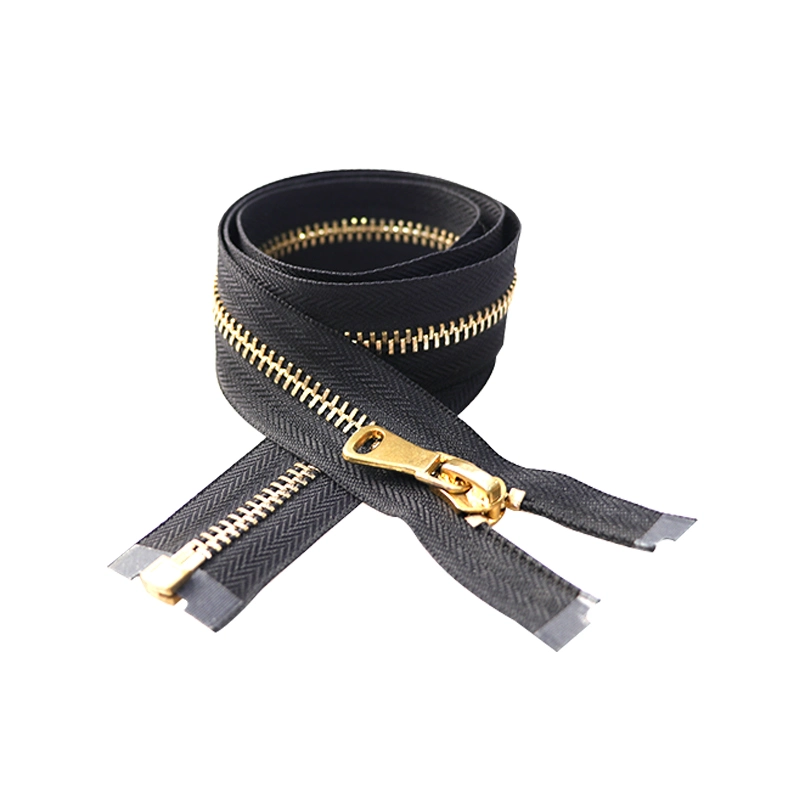 #15 Metal Gold Color Open End Fancy Slider Zipper