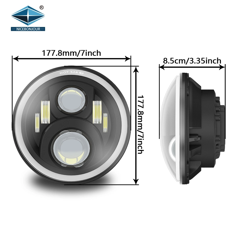 O sistema de iluminação automática carro RGB LED das luzes de farol 7 polegadas 7 Rodada faróis LED