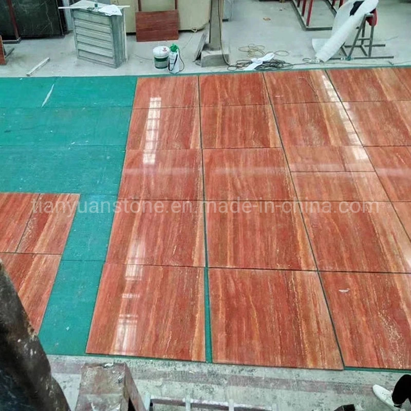 Polished Natural Red Travertine Slabs, Travertine for Pavers, Floor/Wall Tiles