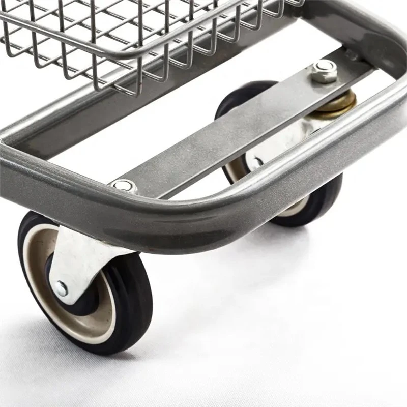 Popular Factory Supermarket Trolley Double Basket Shopping Cart Customized Design for Sale