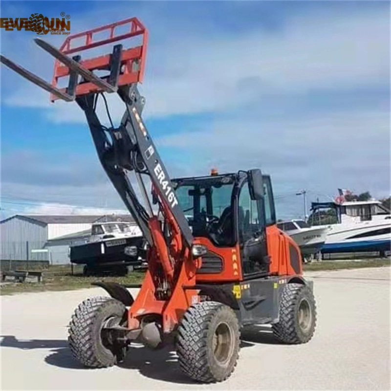 Everun High Quality Er416t 1.6ton CE Approved Hydraulic Micro Articulated Front Small Compact Mini Wheel Loader