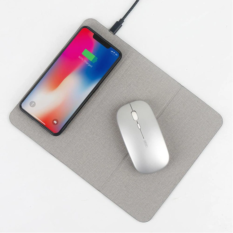 2 IN1 matériau écologique téléphone portable chargement rapide sans fil Tapis de souris du chargeur