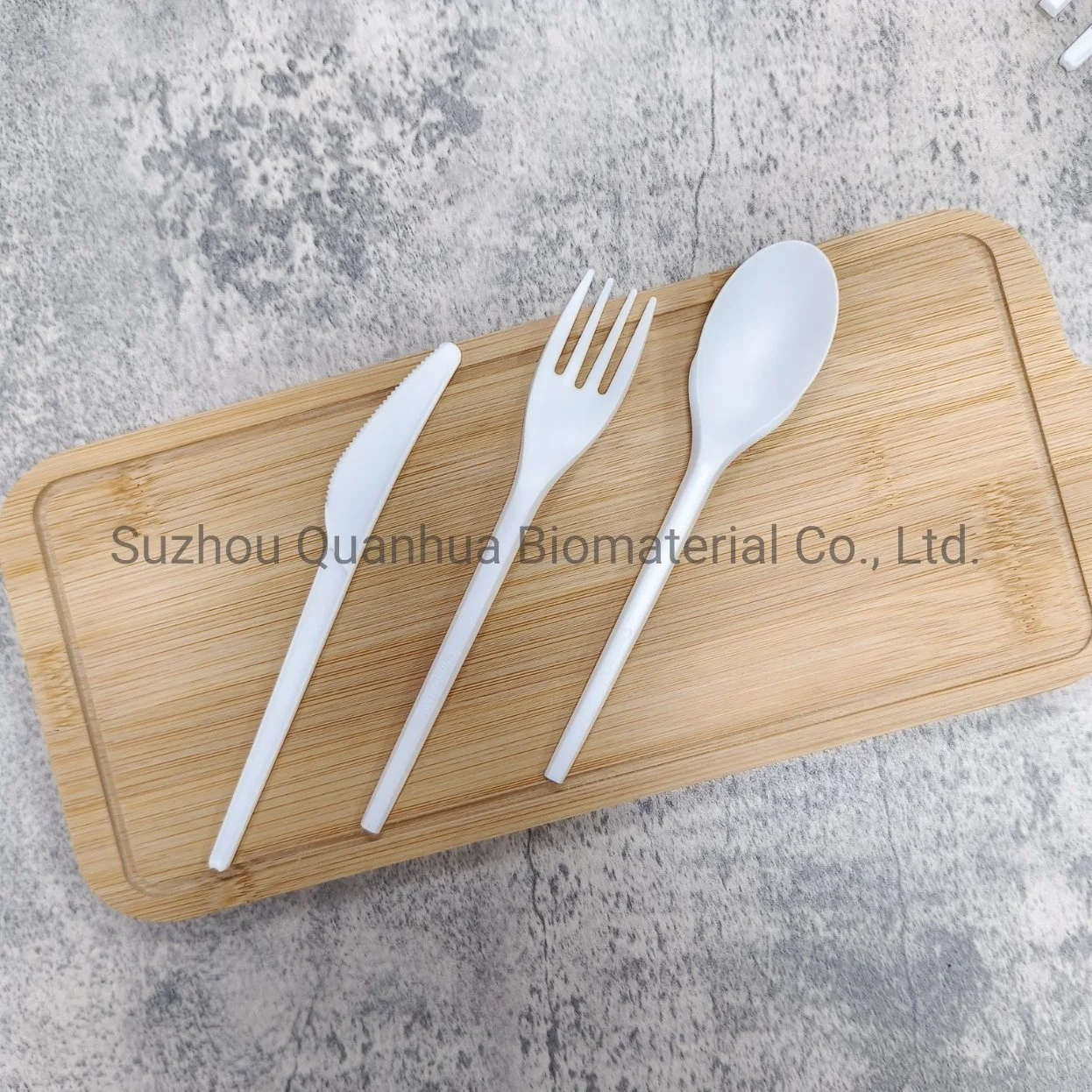 6.5 Inch Black White Color Cpla Cutlery Factory Supply Eco Disposable Products