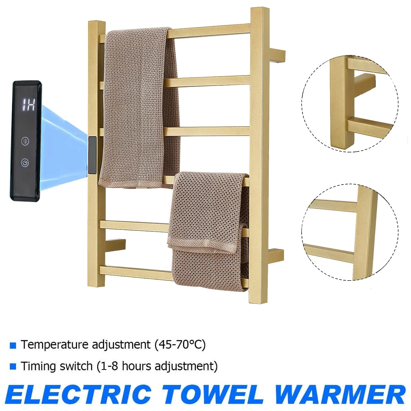 Baratos accesorios de baño de oro en la pared Rack Toallas térmico eléctrico