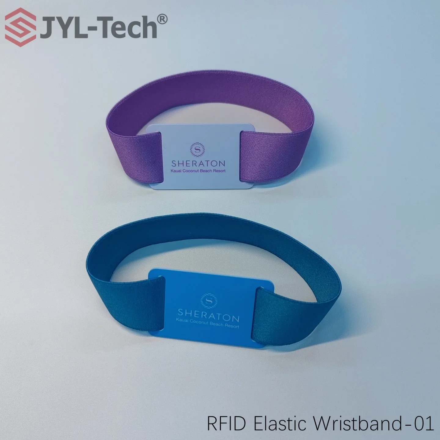 Diseño de Logotipo personalizado suave elástico Evento de Poliéster elástico Brazalete Pulsera RFID NFC