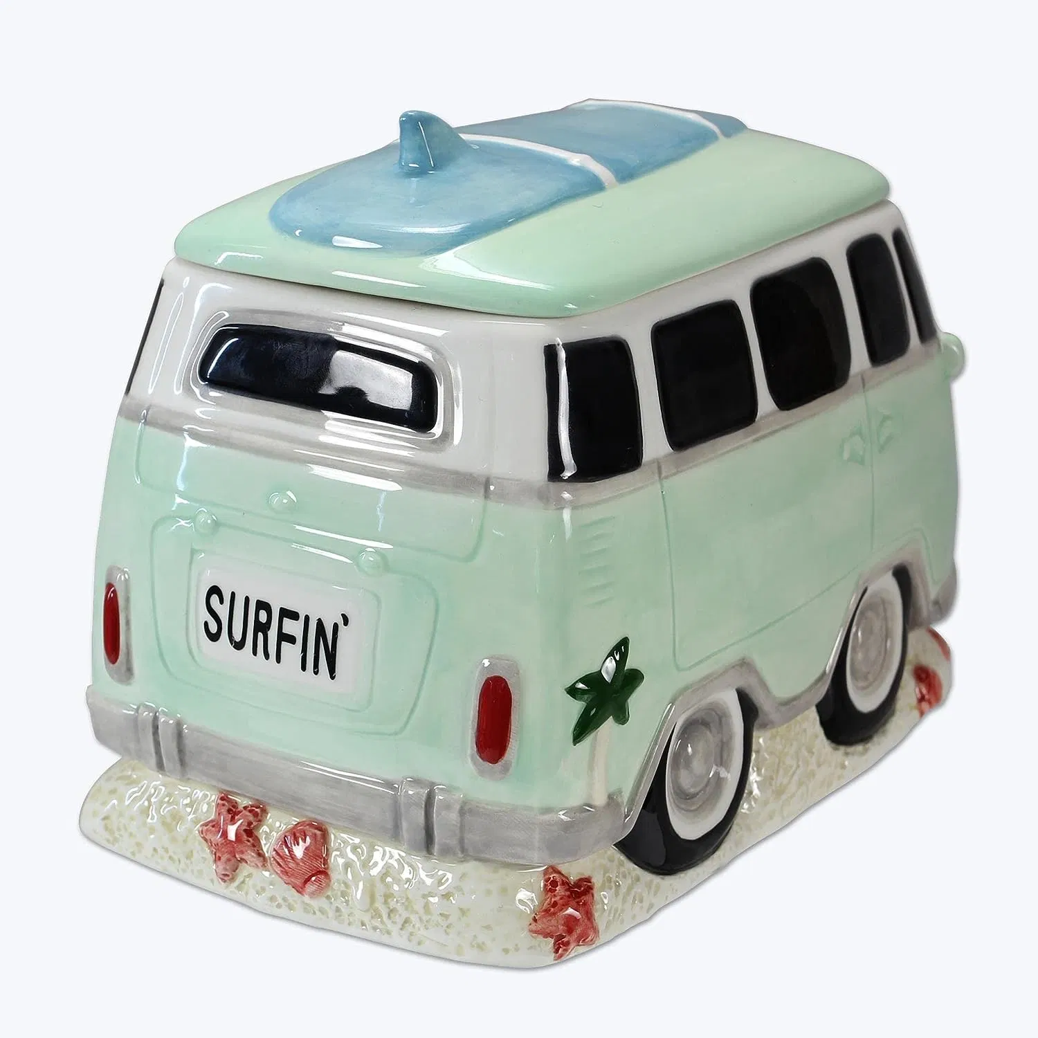 Special Glazed Automobile Car Shaped Porcelain Camper Van Cookie Jar Containers