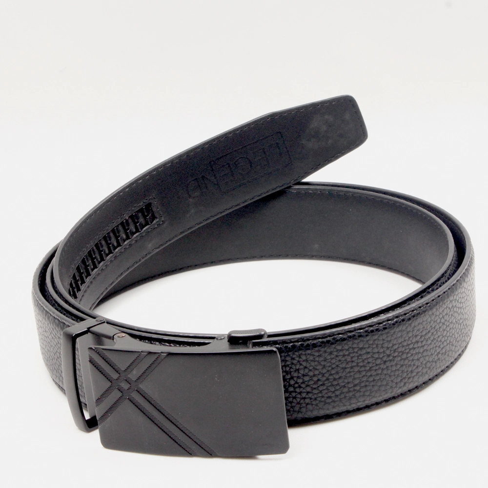 Black PU Automatic Ratchet Men Belt Big Size