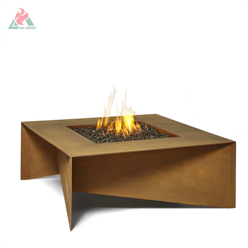 Natural Gas Fire Pit Table Outdoor Corten Steel Fire Pit Propane Gas Heater Camping