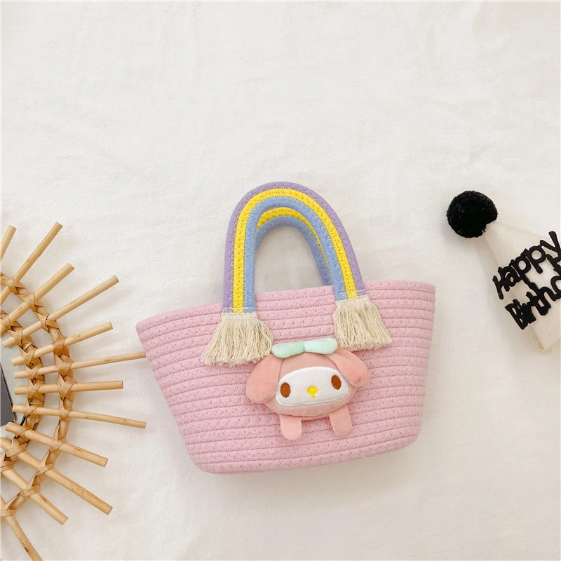 2023 Nuevo bolso de mano Rainbow Cloud Bolsa de tela para niños