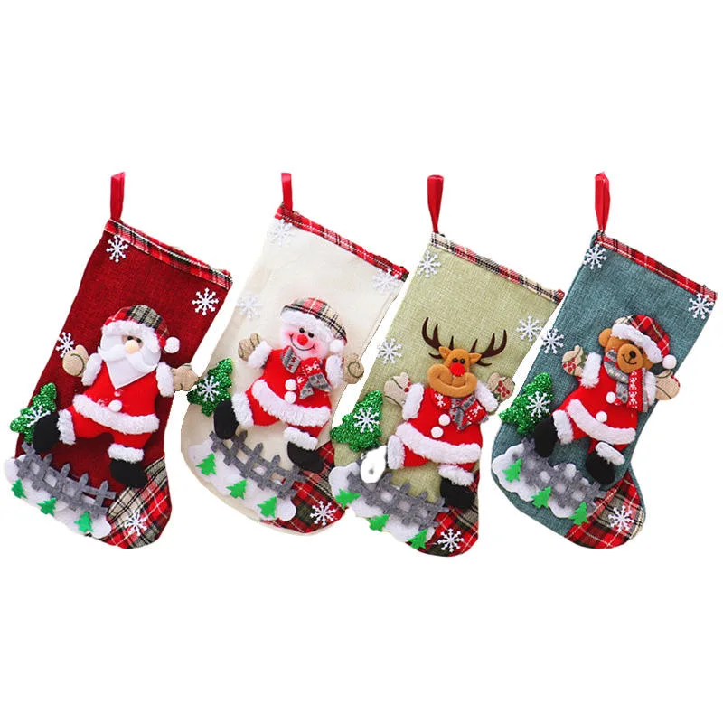 Wholesale/Supplier Price Christmas Kids Stocking Socks 2023 Cute Kawaii Santa Funny Children's Candy Christmas Socks Decoration