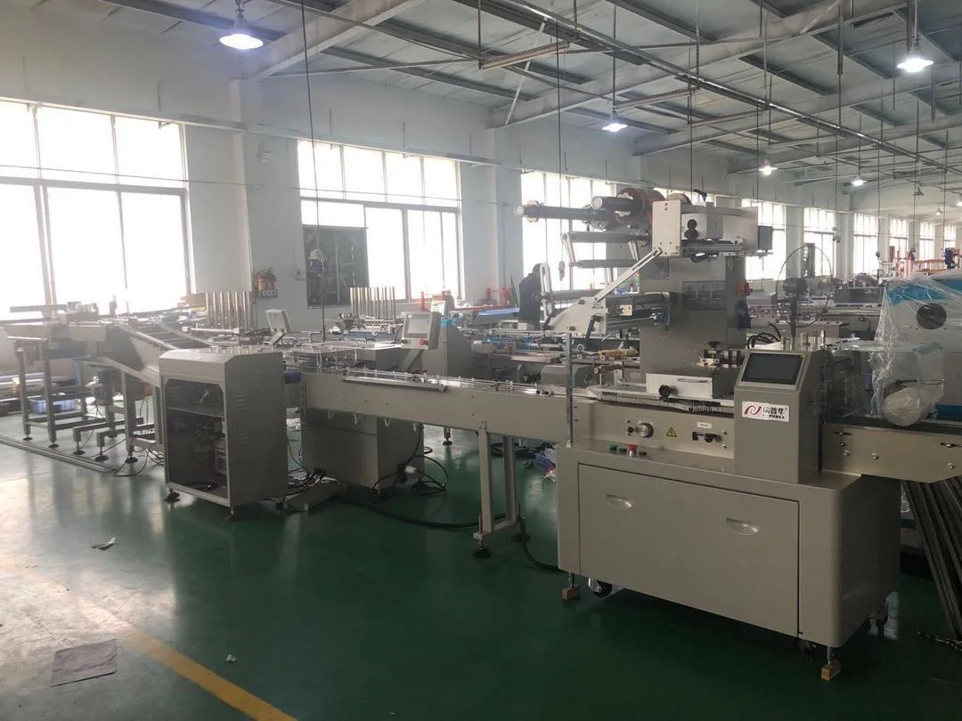 Factory Direct Sale Zp-500W Biscuits Automatic Flow Packing Machine with Double Lanes Vibratory Magazine