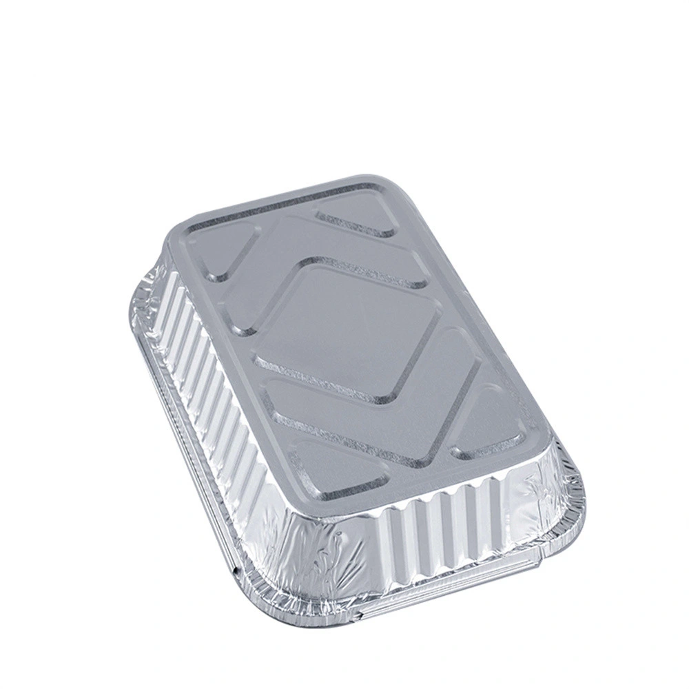 Factory Price 800ml Rectangle Disposable Aluminum Foil Container with Lids