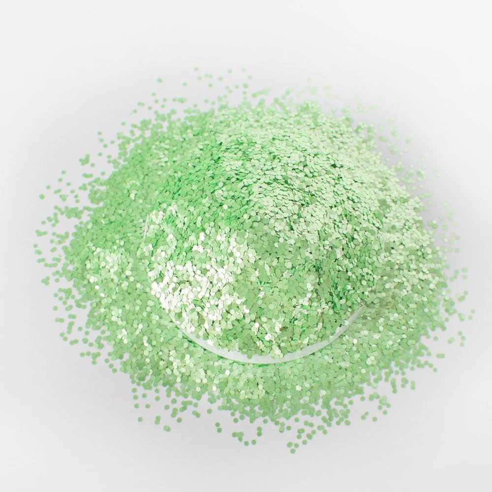 G5610 Factory Wholesale Ultra Fine Crystal Green Pet Glitter Powder for Halloween Decoration