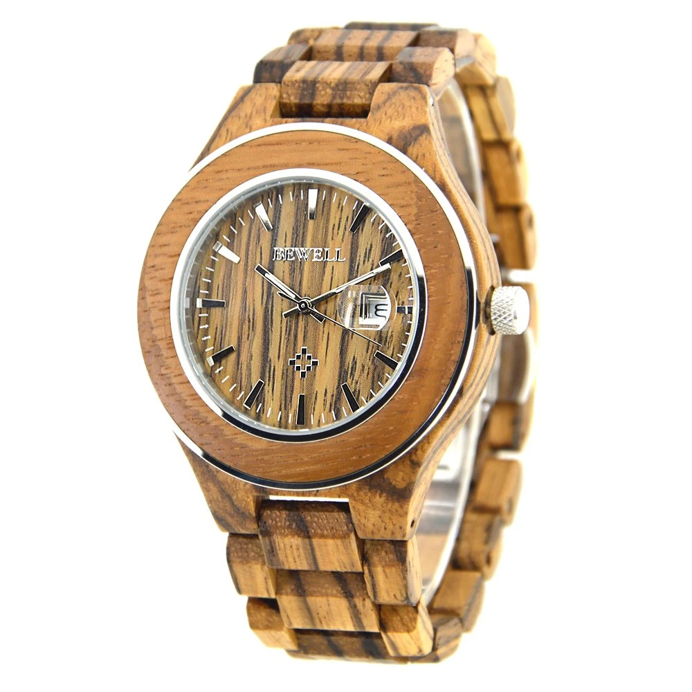 Shenzhen Wooden Watch Supplier Bewell Brand OEM Wrist Watch Waterproof for Mens Quartz Gshock Watch