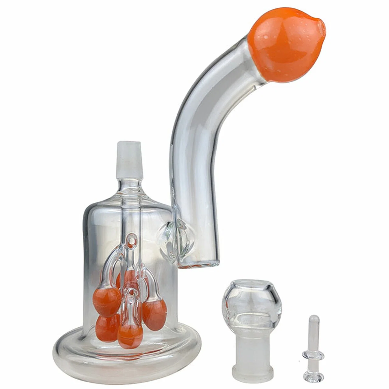 7.5" Assorted Color Hanging Pod Slit Perc Banger Hanger Water Pipe Lighter