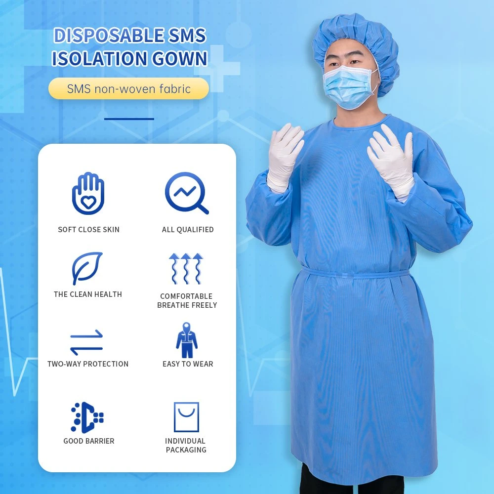 Nonwoven Disposable Hospital Uniform Surgical Gown/PP Sterile Disposable Surgical Gown