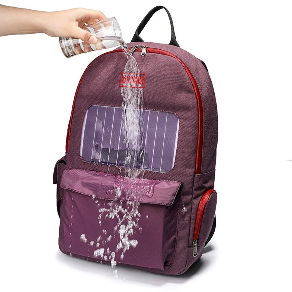 Water Proof Nylon Turn Signal LED Flash Backpack with Solar Panel Charging Phone (RS-190204-4)