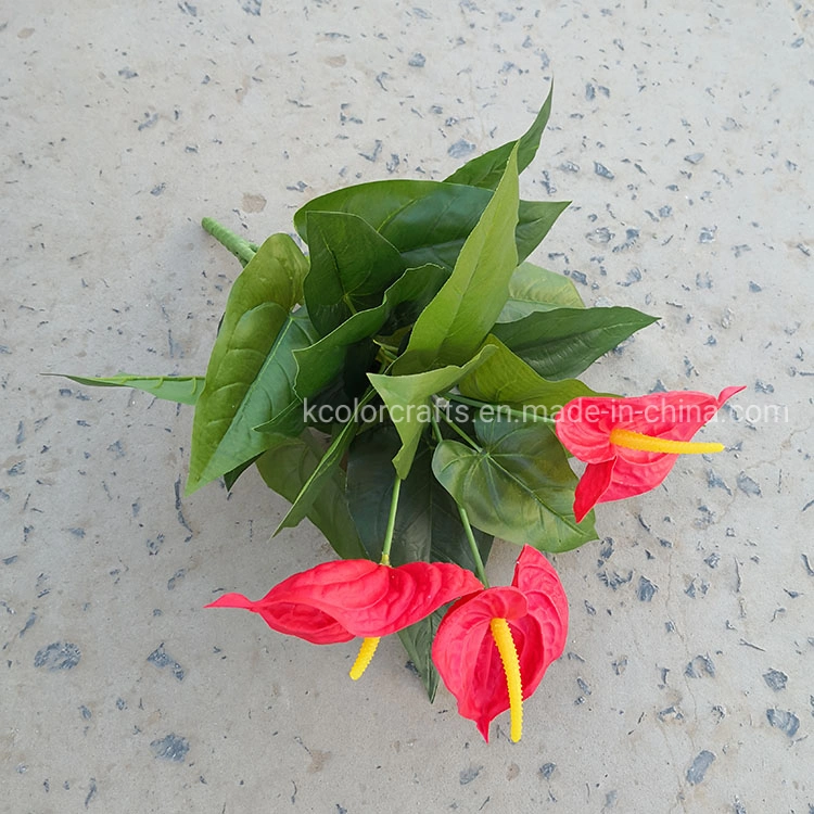 Real Touch PU Anthurium Flower Wholesale/Supplier Artificial Flower Plant for Home Decoration