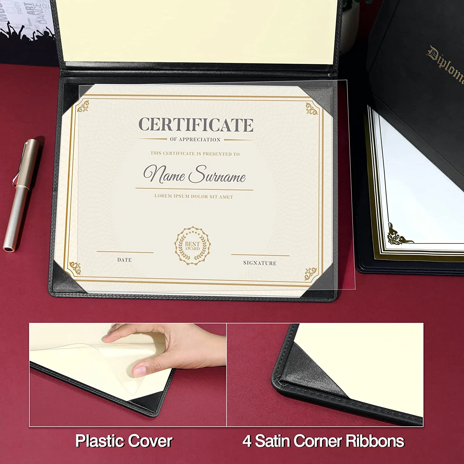 Diploma Cover Leatherette Graduation Diploma Certificate Holder