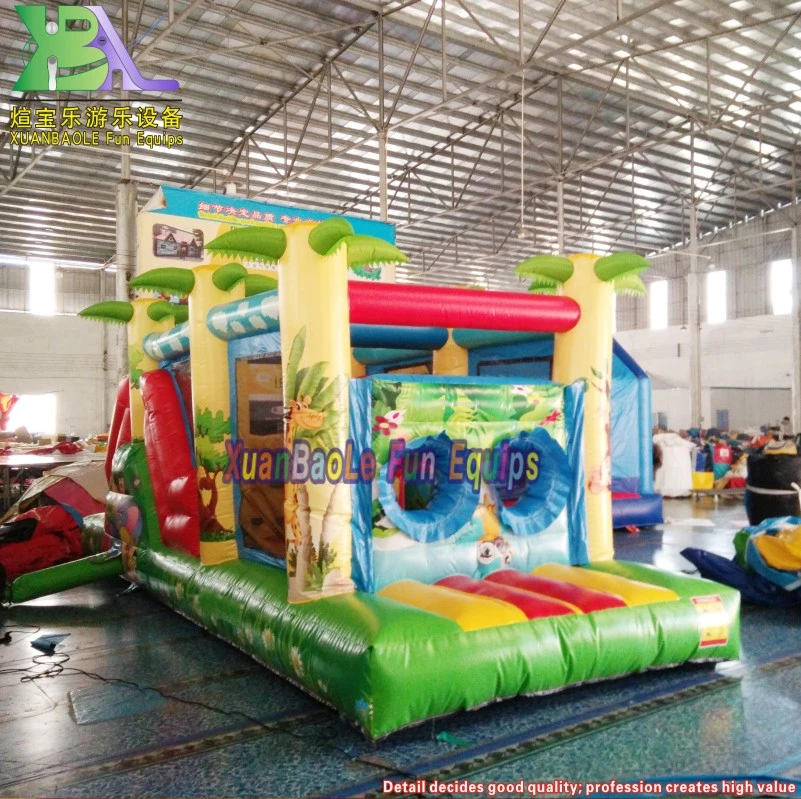 Air Bounce Jungle Theme Jumping Small Inflatable Obstacle Course Moon House