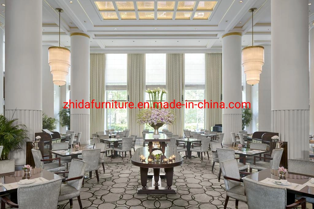 Luxury High Class Customized Foshan Factory Hotel Dining Restaurant Furniture Dining Table Chair Set