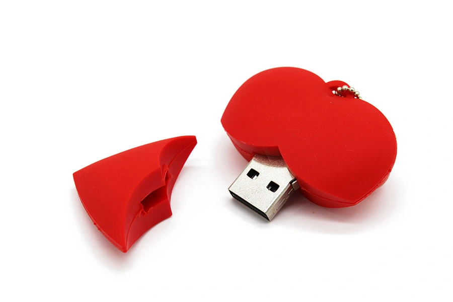 Wholesale Heart Shape PVC Custom USB Flash Drive Memory Stick