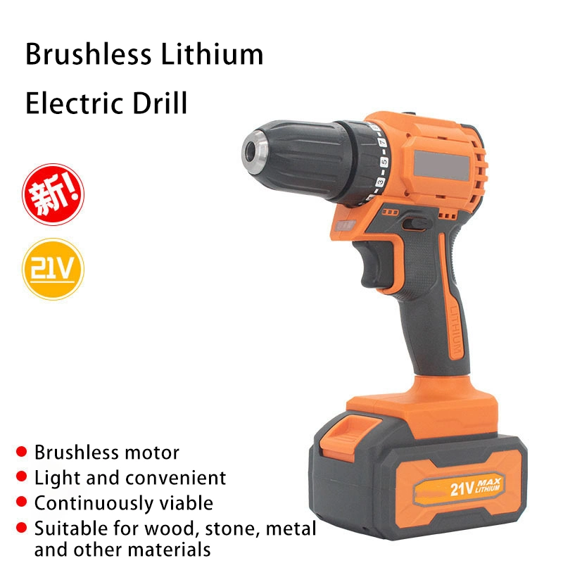 Wenzhou Qianxu Popular Cordless Brushless Impact Hammer Drill Rechargeable 21V Batter Power Drills