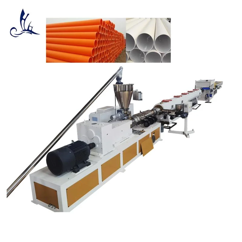 Water Supply Drain Tube Electrical Conduit Threading Twin Screw Extruder PVC Pipe Making Machine Plastic Extruders Machinery