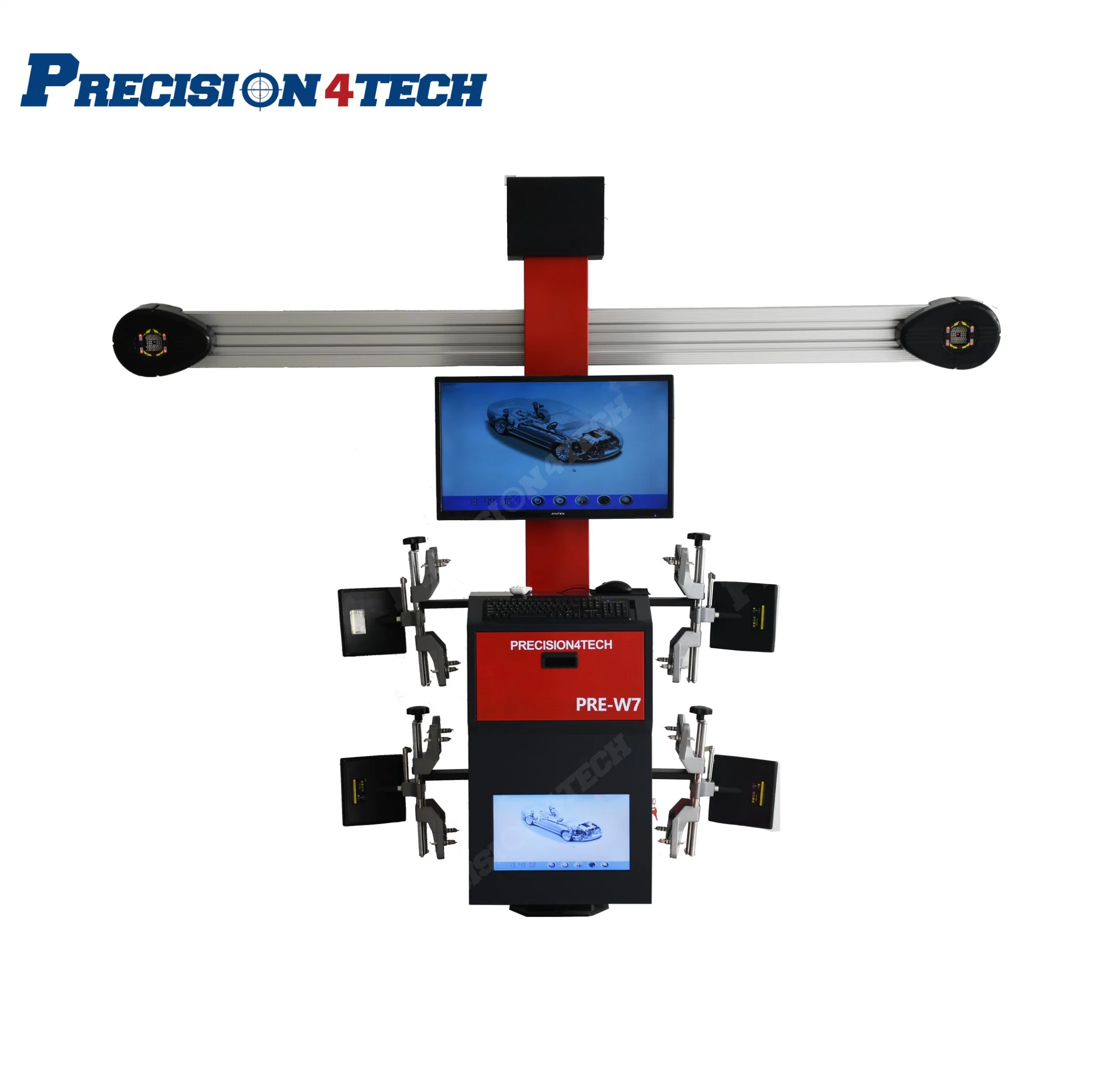 China Factory Precision Brand Customized Pre-W7 Car 3D Wheel Alignment وجهاز محاذاة عجلات الكمبيوتر آلة شعبية في آسيا مع CE الشهادة في المخزن