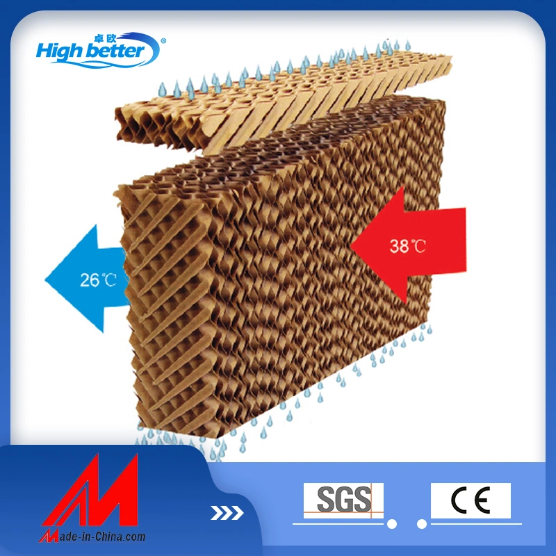 Comércio por grosso preço Green Brown água evaporativo sistema de refrigeração evaporativo refrigeração Almofada