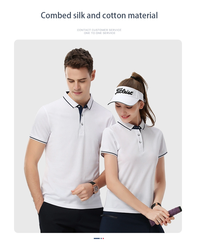 Corporate Apparel Customized Work Wear Men 100% Cotton Short Sleeve Blue Embroidered Custom Golf Performance Polo Shirt