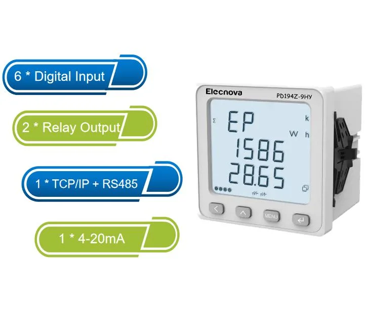 3 Phase AC Digital LCD Panel Mounted Energy Analyzer Multifunctional Power Meter